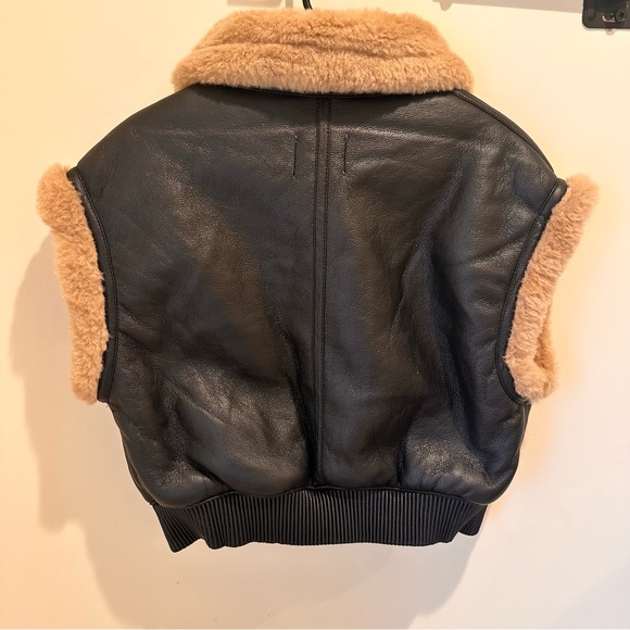 NWT Double Sided Zip Up Bomber Vest Black Size M - Picture 5 of 9